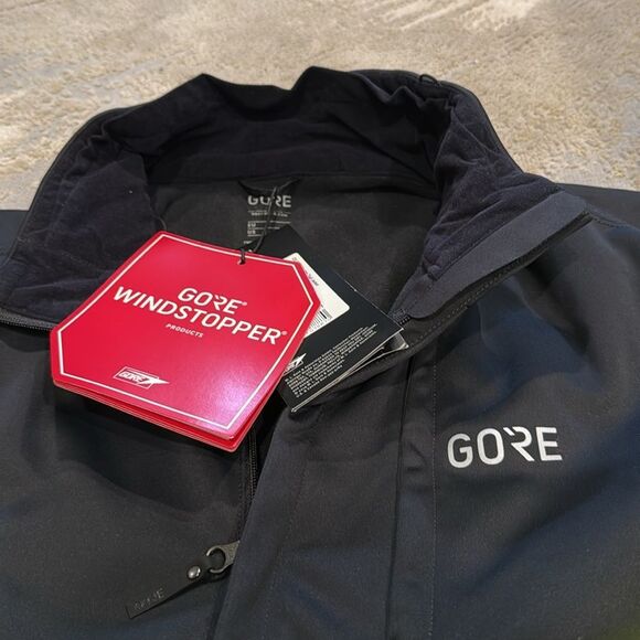 GORE Wear C5 WINDSTOPPER THERMO Trail Jacket SZ L BLK/Neon Yellow new with tags - Picture 2 of 9